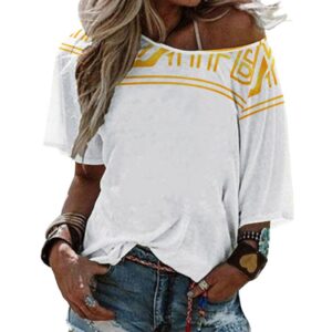 180gsm Women’s Off the Shoulder Half-Sleeve T-shirt(All-Over Printing)
