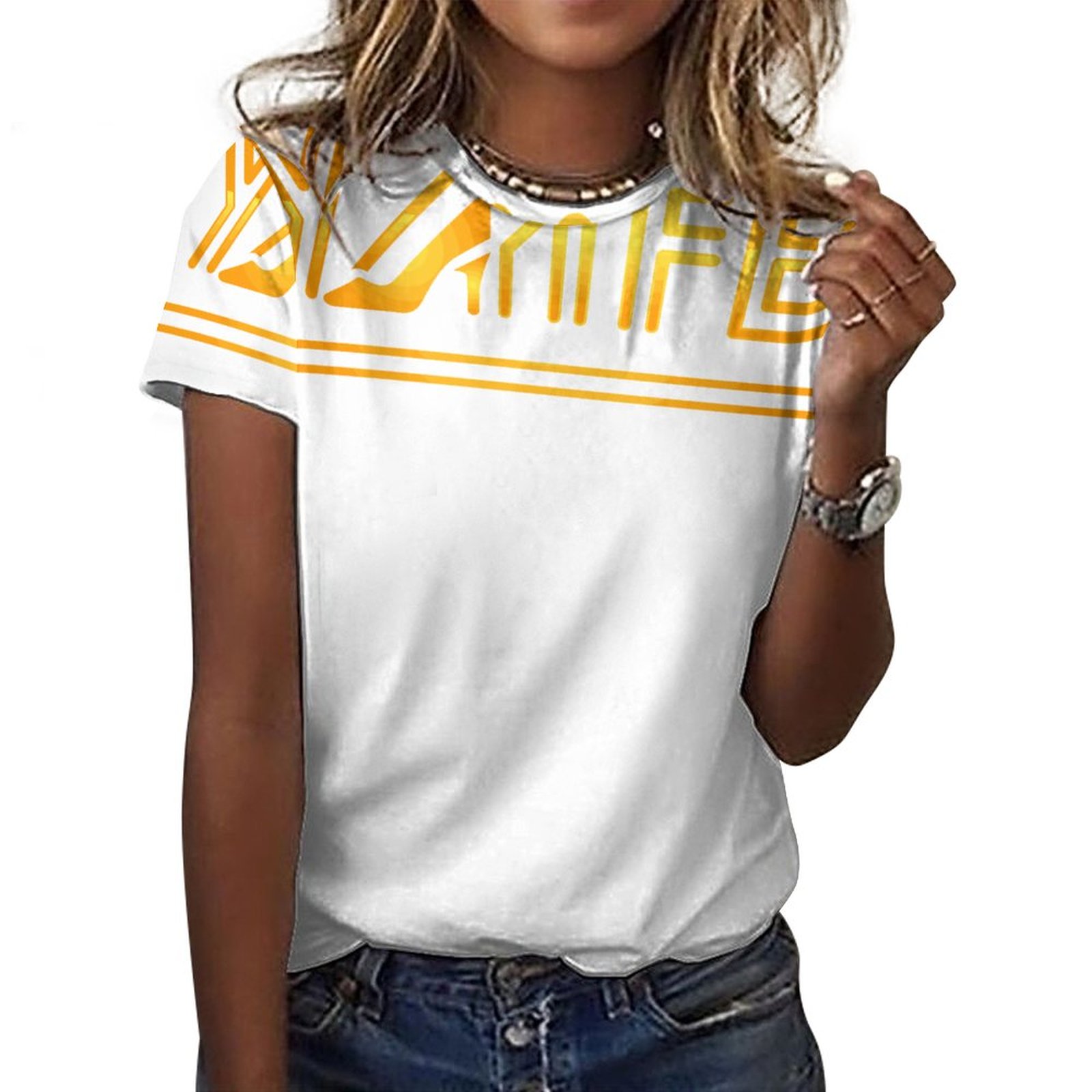 DTG 190gsm Cotton Summer Short Sleeve T-Shirts for Women(All-Over Printing)