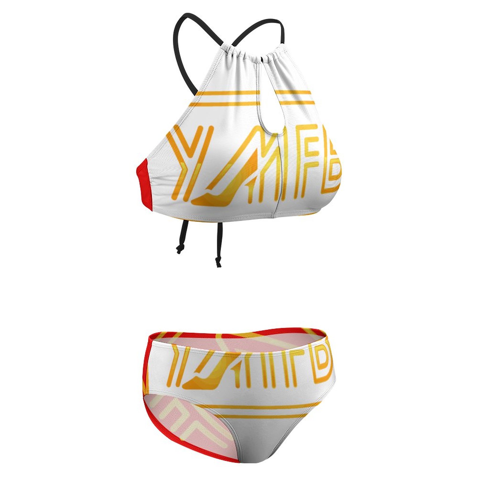 Women's Two piece Swimsuit with High Neck Halter Top(All-Over Printing) - Image 8