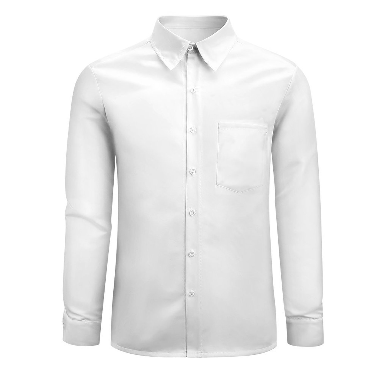 Faux Linen Men Long Sleeve Shirt with Pocket(All-Over Printing) - Image 3