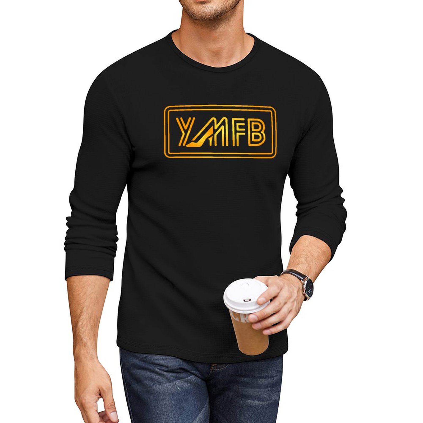 DTG 180gsm Men's Crewneck Long Sleeve T-shirt (Front Printing)
