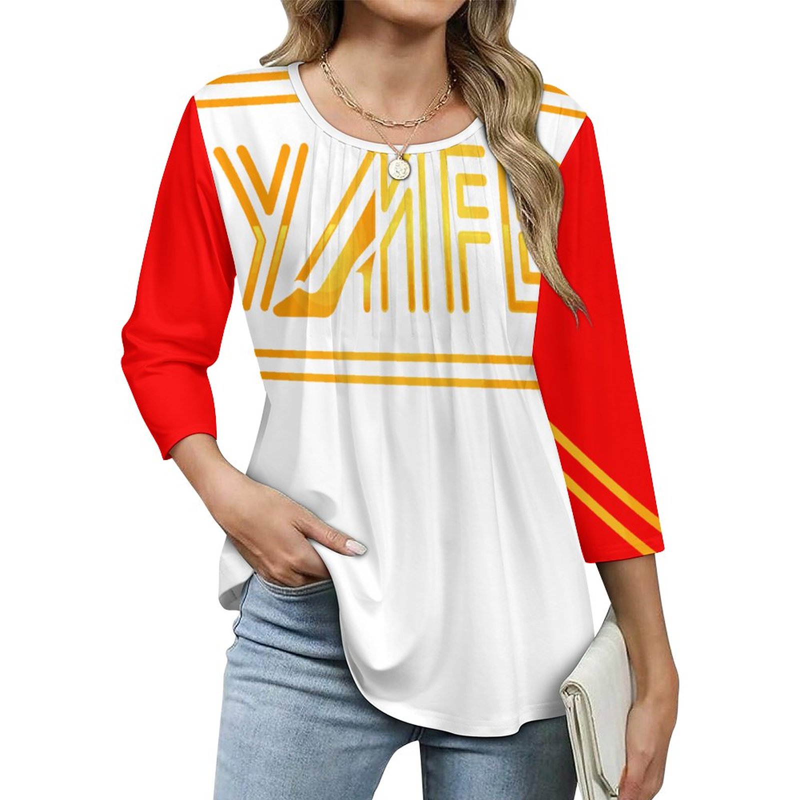 200gsm Women's 3/4 Sleeve Top(All-Over Printing)