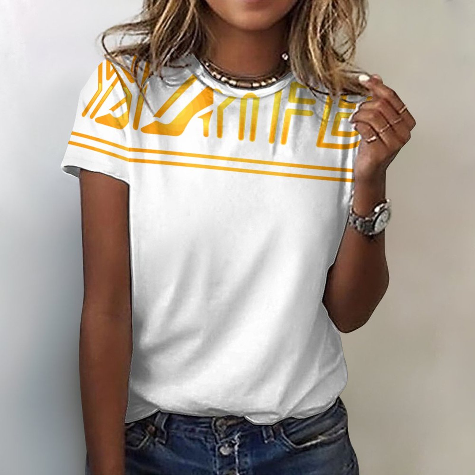 DTG 190gsm Cotton Summer Short Sleeve T-Shirts for Women(All-Over Printing) - Image 2