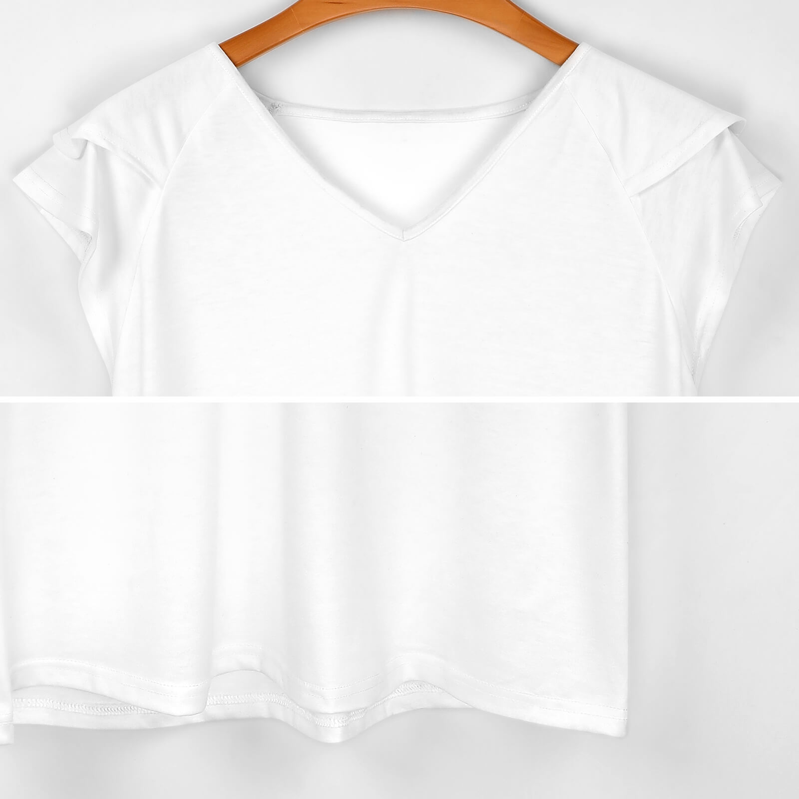 Ruffle V-Neck T-Shirt(All-Over Printing) - Image 7